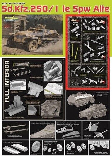 Dragon Models 6557 1/35 Sd.Kfz. 250/1 le Spw Alte Halftrack Model Kit