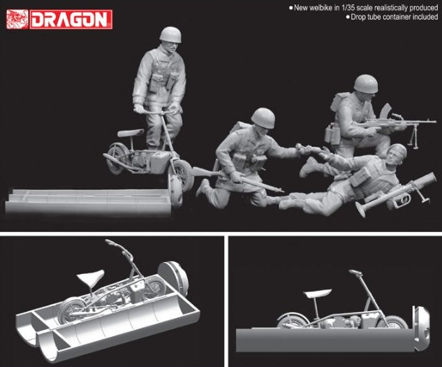 Dragon Models 6585 1/35 Red Devils w/Welbike and Drop Tube Container (Arnhem 1944) Model Kit