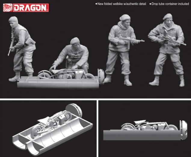 Dragon Models 6586 1/35 2nd SAS Regiment w/ Welbike and Drop Tube Container France 1944 Model Kit