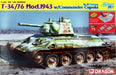 Dragon Models 6621 1/35 T-34/76 Mod.1943 w/Commander Cupola (SmartKit) Model Kit