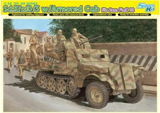 Dragon Models 6677 1/35 Sd.Kfz.10/5 w/Armoured Cab fur 2cm flak 38 Model Kit