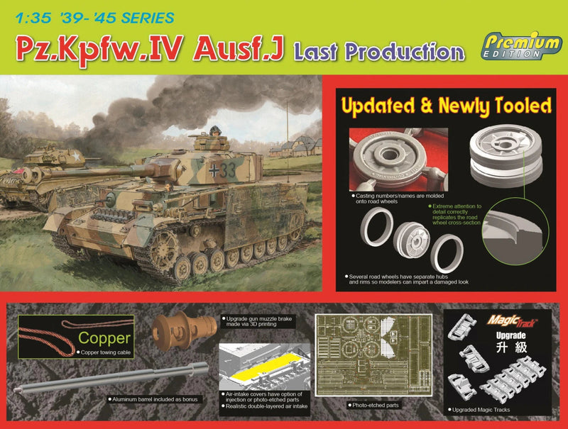 Dragon Models 6729 1/35 Pz.Kpfw.IV Ausf.J Last Production (Premium Edition) Model Tank Kit
