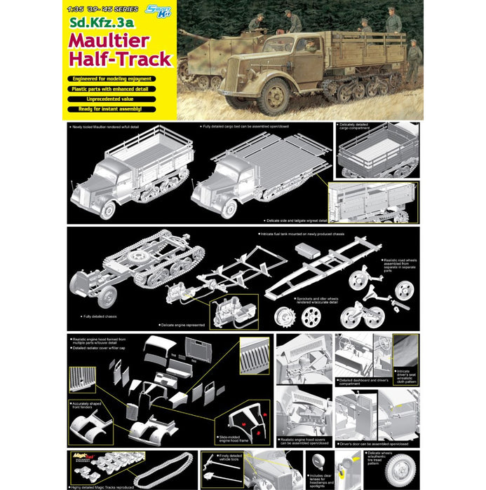 Dragon Models 6761 1/35 Sd.Kfz.3a "Maultier" German Half-Track Truck Model Kit