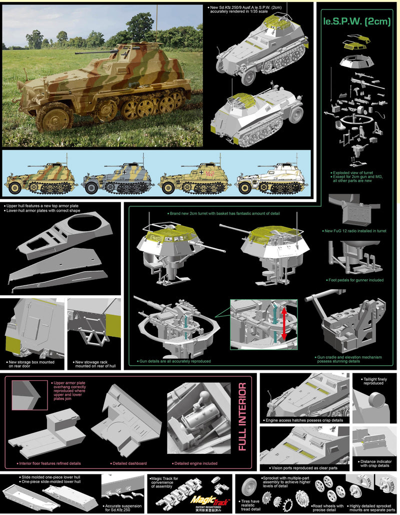 Dragon Models 6882 1/35 Sd.kfz.250/9 Ausf.A APC Model Tank Kit