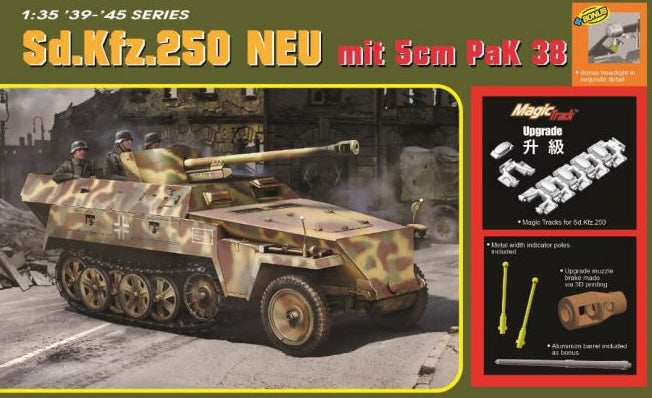 Dragon Models 6884 1/35 SdKfz 250 NEU Halftrack with 5cm Pak Half-Track Model Kit