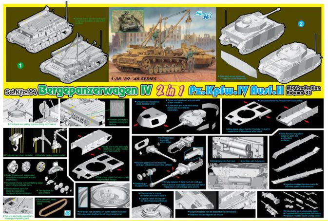 Dragon Models 6951 1/35 Bergepanzerwagen IV/Pz.Kpfw.IV Ausf.H Model Tank Kit