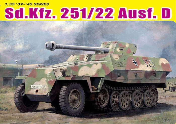 Dragon Models 6963 1/35 SdKfz 251/22 Ausf D Halftrack with 7.5 Model Tank Kit