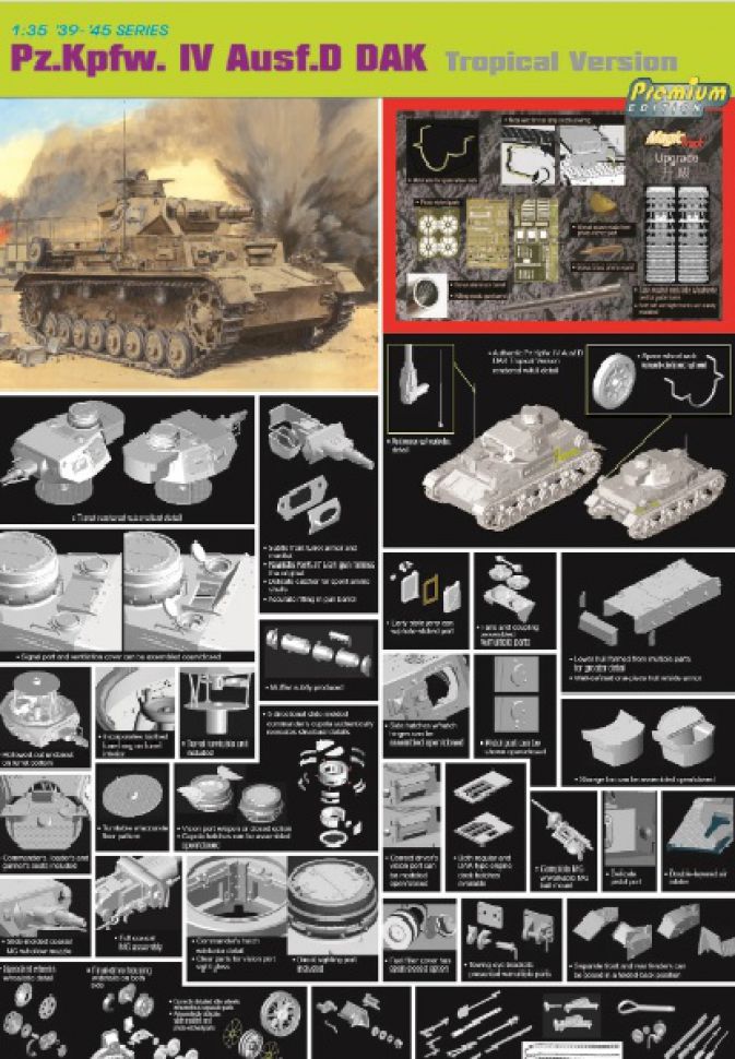 Dragon Models 6976 1/35 PzKpfw IV Ausf D DAK Tank Model Tank Kit
