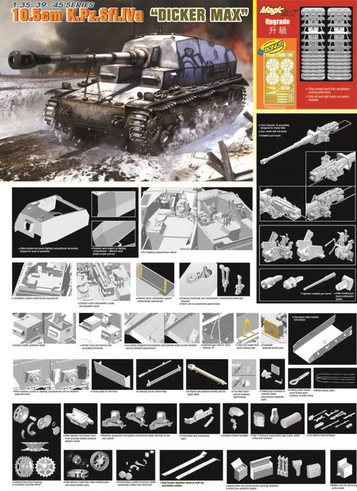 Dragon Models 6979 1/35 10.5CM K.Sfl.IVa Dicker Max Model Tank Kit