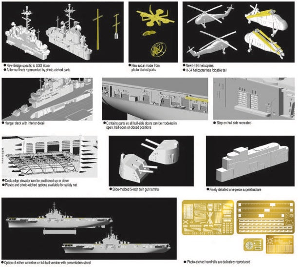 Dragon Models 7070 1/700 USS Boxer LPH-4 Model Ship Kit
