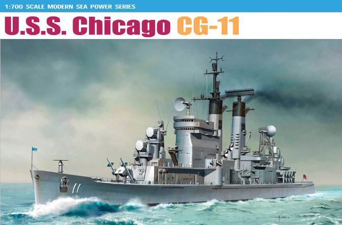 Dragon Models 7121 1/700 USS Chicago CG-11 Cruiser Model Ship Kit