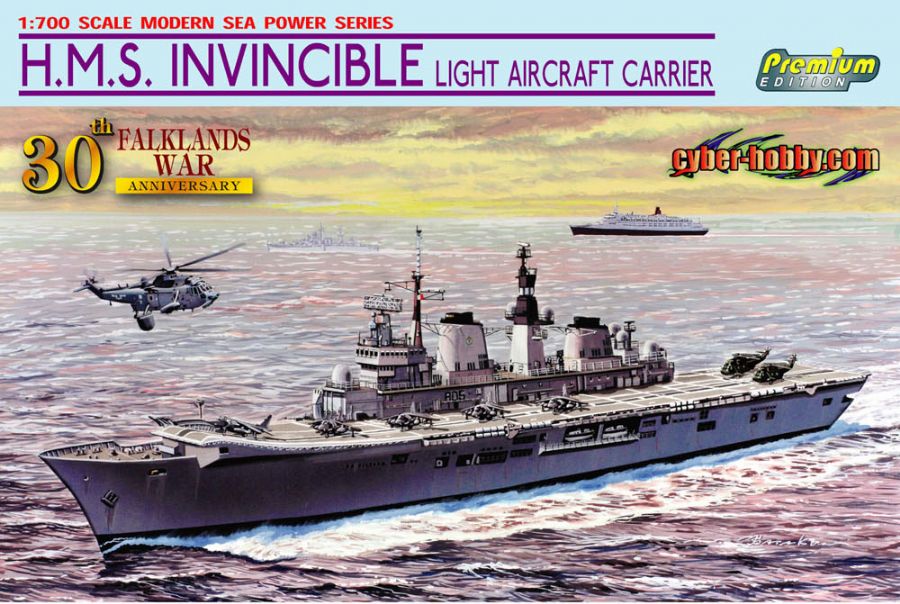 Dragon Models/Cyber-Hobby 7128 1/700 HMS Invincible Light Aircraft Carrier