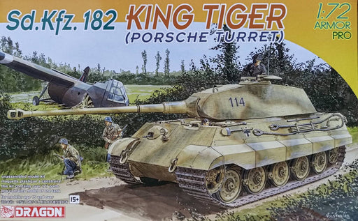 Dragon Models 7231 1/72 Sd.Kfz. 182 King Tiger Porsche Turret Model Tank Kit