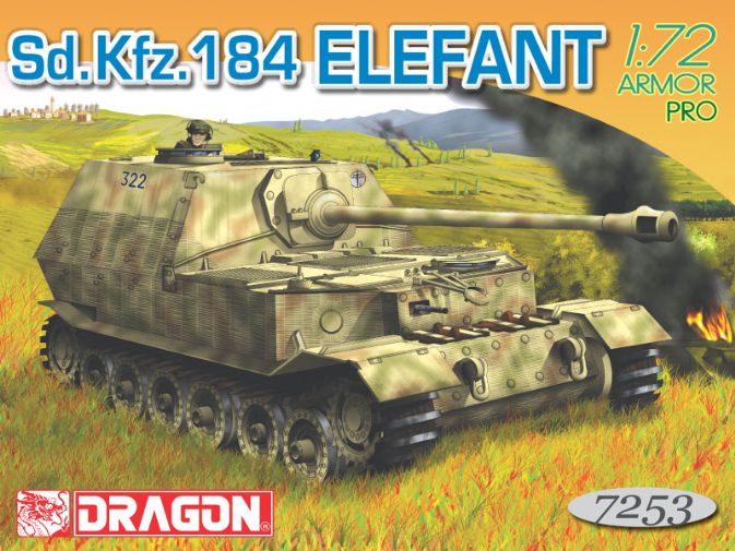 Dragon Models 7253 1/72 Sd.Kfz. 184 Elefant Model Tank Kit — White Rose ...