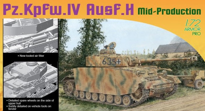Dragon Models 7279 1/72 Pz.Kpfw. IV Ausf. H Mid-Production Model Tank Kit