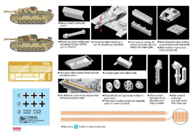 Kit De Modélisme Dragon 1/72 StuH 42 Ausf.G 10.5cm - Neuf, Modèle Plastique, échelle 1/72