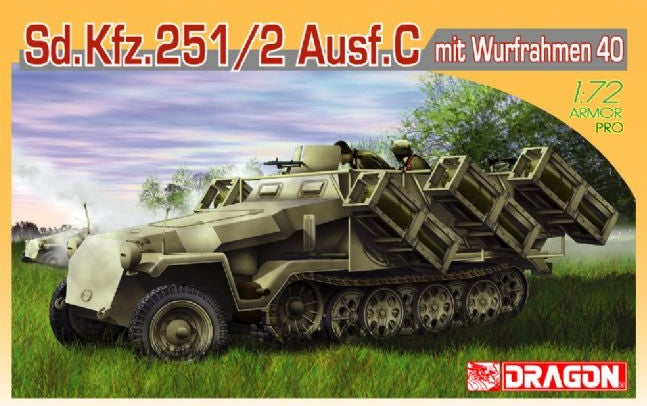 Dragon Models 7306 1/72 Sd.Kfz. 251/1 Ausf. C mit Wurfrahmen 40 m. Schützenpanzerwagen Model Tank Kit