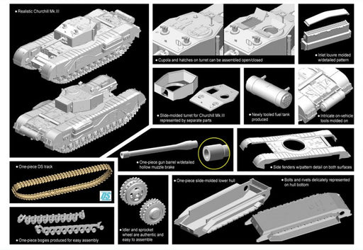 Dragon Models 7396 1/72 British Churchill Mk.III Model Tank Kit