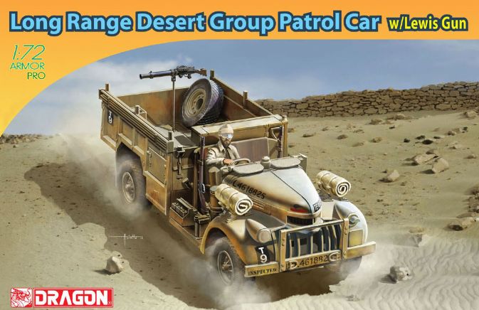 Dragon Models 7439 1/72 Long Range Desert Group Chevrolet 30 cwt Patrol Car with Lewis Gun Model Kit