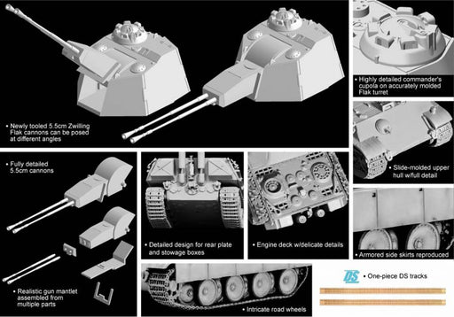 Dragon Models 7488 1/72 5.5cm Zwilling Flakpanzer Model Tank Kit
