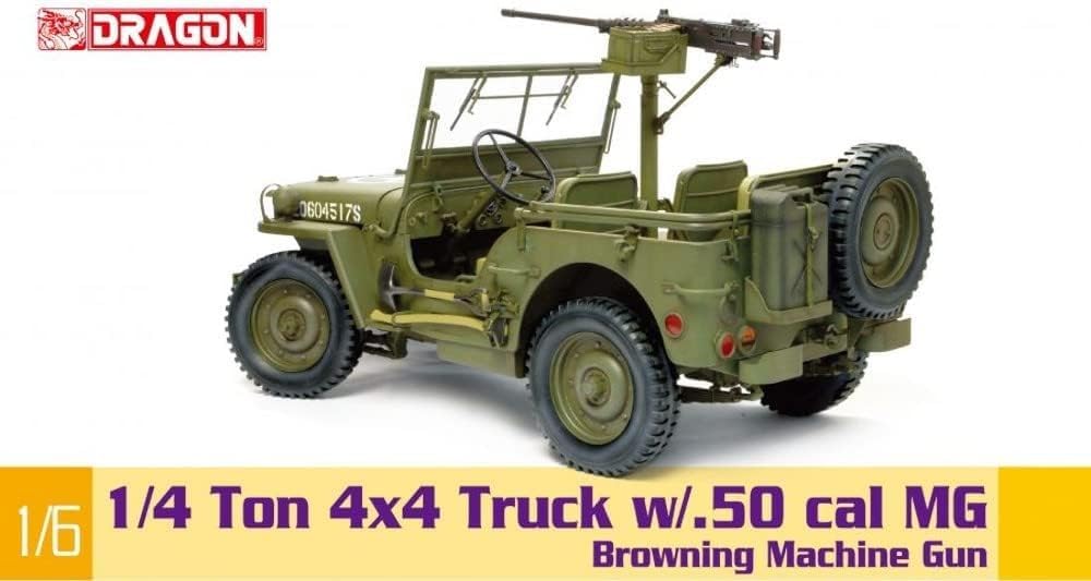 Dragon Models 75052 1/6 Scale 1/4 Ton 4x4 Truck with .50 CAL Browning Machine Gun Model Kit