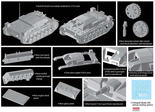 Dragon Models 7557 1/72 StuG. III Ausf. A Model Tank Kit