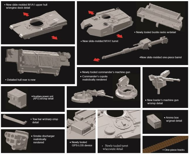 Dragon Models 7614 1/72 M1A1 Abrams AIM Model Tank Kit