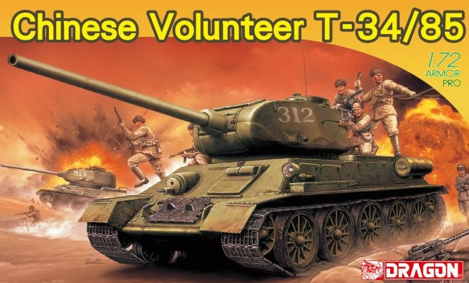 Dragon Models 7668 1/72 Chinese Volunteer T-34/85 Model Tank Kit
