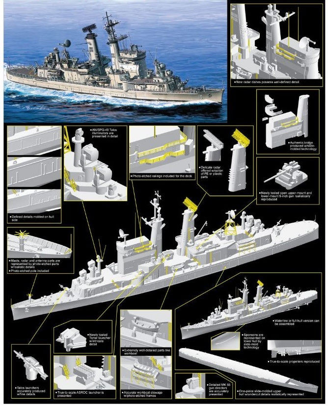 Dragon Models/Cyber-Hobby 7097 1/700 USS Albany CG-10 Model Ship Kit