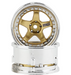 DS Racing DE-018 Gold and Chrome Element 5 Spoke Drift Wheel 2 Pack