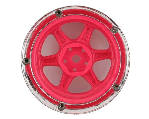 DS Racing DE-224 Pink and Chrome Element 6 Spoke Drift Wheel 2 Pack