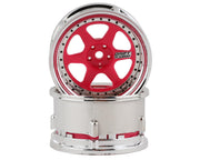 DS Racing DE-224 Pink and Chrome Element 6 Spoke Drift Wheel 2 Pack