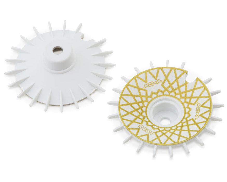DS Racing DS-AD-AW-GDME White/Gold Mesh Sloped Aero Drift Wheel Covers (2 Pack)