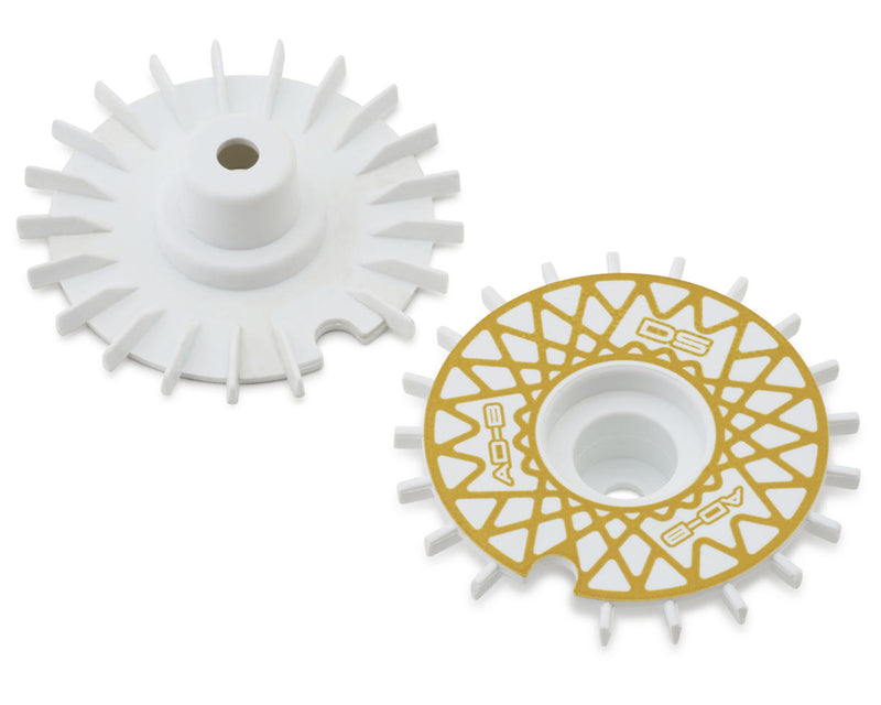 DS Racing DS-AD-BW-GDME White/Gold Mesh Flat Aero Drift Wheel Covers (2 Pack)