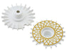 DS Racing DS-AD-BW-GDME White/Gold Mesh Flat Aero Drift Wheel Covers (2 Pack)