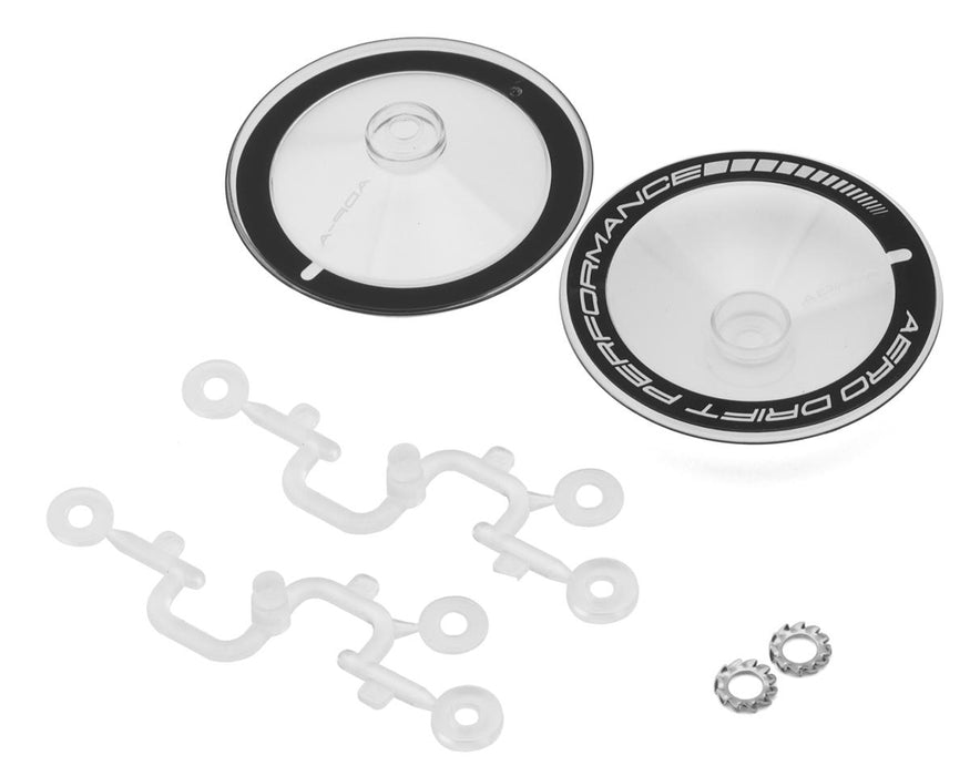 DS Racing DS-ADP-ATB-WF Clear/Black Sloped Aero Drift Wheel Covers (2 Pack)