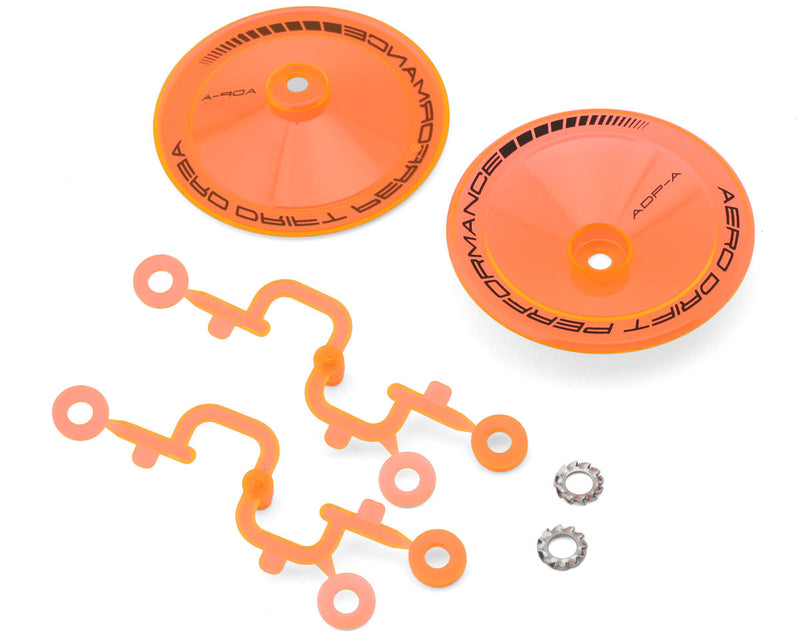 DS Racing DS-ADP-ATFO-BF Fluorescent Orange Sloped Aero Drift Wheel Covers (2 Pack)