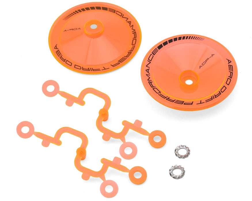 DS Racing DS-ADP-ATFO-BF Fluorescent Orange Sloped Aero Drift Wheel Covers (2 Pack)