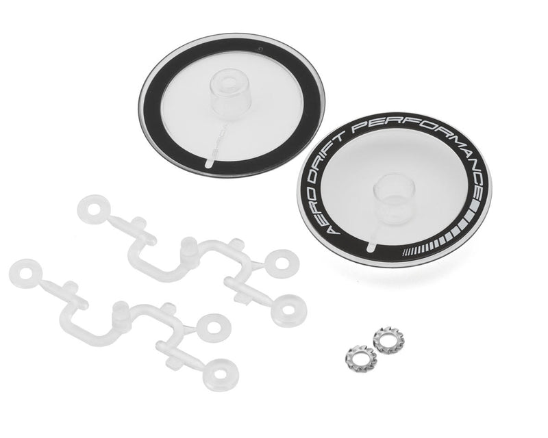 DS Racing DS-ADP-BTB-WF Clear/Black Flat Aero Drift Wheel Covers for Drift Element Wheels (2 Pack)