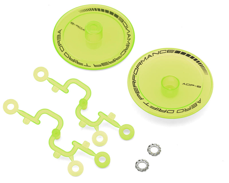 DS Racing DS-ADP-BTFL-BF Fluorescent Lime Flat Aero Drift Wheel Covers (2 Pack)