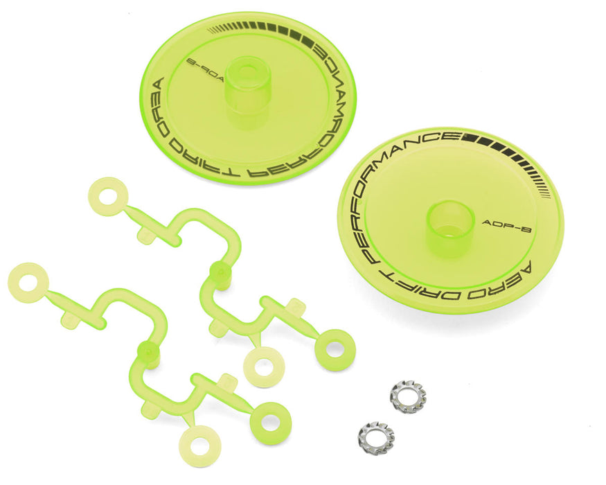 DS Racing DS-ADP-BTFL-BF Fluorescent Lime Flat Aero Drift Wheel Covers (2 Pack)