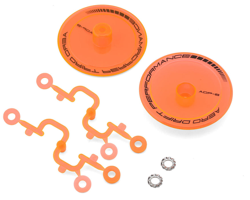 DS Racing DS-ADP-BTFO-BF Fluorescent Orange Flat Aero Drift Wheel Covers (2 Pack)