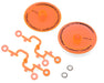 DS Racing DS-ADP-BTFO-BF Fluorescent Orange Flat Aero Drift Wheel Covers (2 Pack)