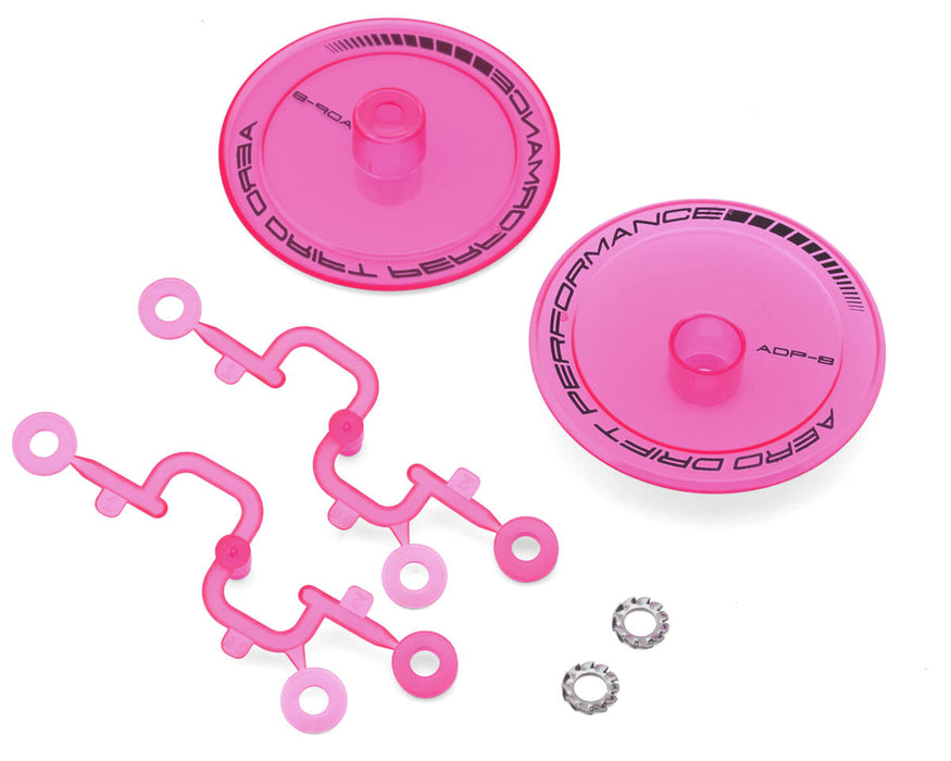 DS Racing DS-ADP-BTFP-BF Fluorescent Pink Flat Aero Drift Wheel Covers (2 Pack)