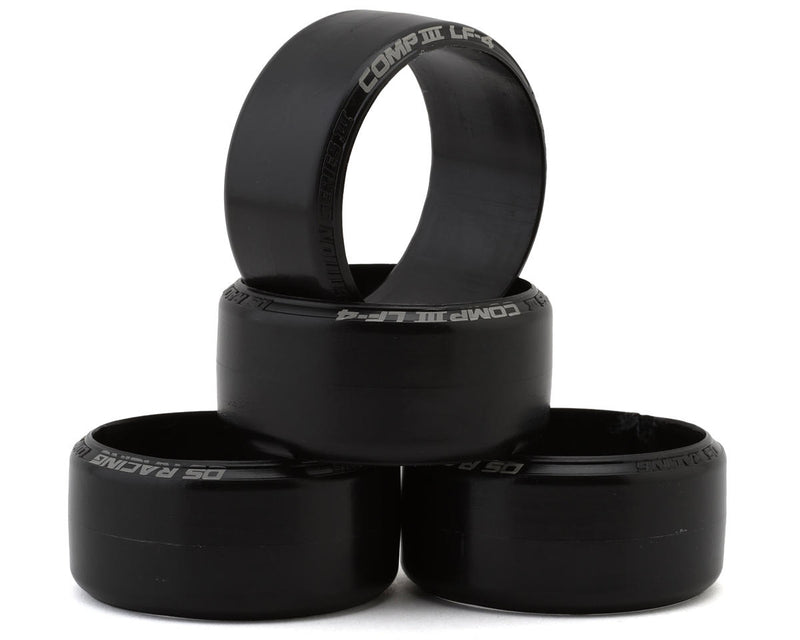 DS Racing DS-CS3-LF4-29 Competition III 29mm Wide Slick Drift Tires (4 Pack) LF-4 - Polished Concrete and Carpet (Hard)