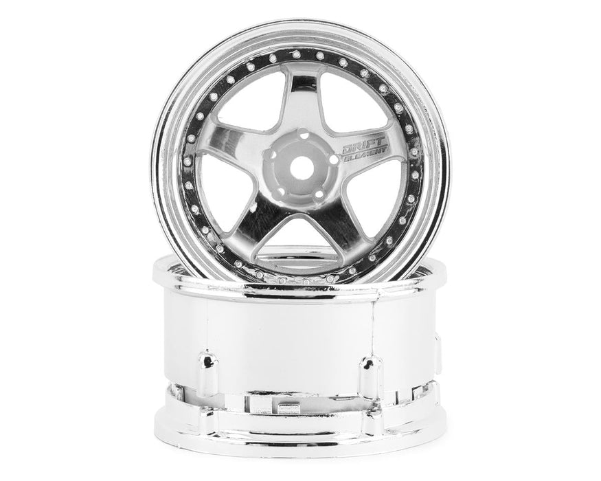 DS Racing DE-008 Triple Chrome Drift Element 5 Spoke Drift Wheels (2 Pack)