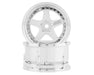 DS Racing DE-010 White & Chrome Drift Element 5 Spoke Drift Wheels (2 Pack)