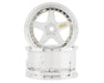 DS Racing DE-011 White & Chrome with Gold Rivets Drift Element 5 Spoke Drift Wheels (2 Pack)