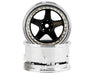 DS Racing DS-DE-013 Black & Chrome with Gold Rivets Drift Element 5 Spoke Drift Wheels (2 Pack)