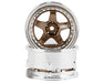 DS Racing DE-021 Bronze & Chrome Drift Element 5 Spoke Drift Wheels (2 Pack)